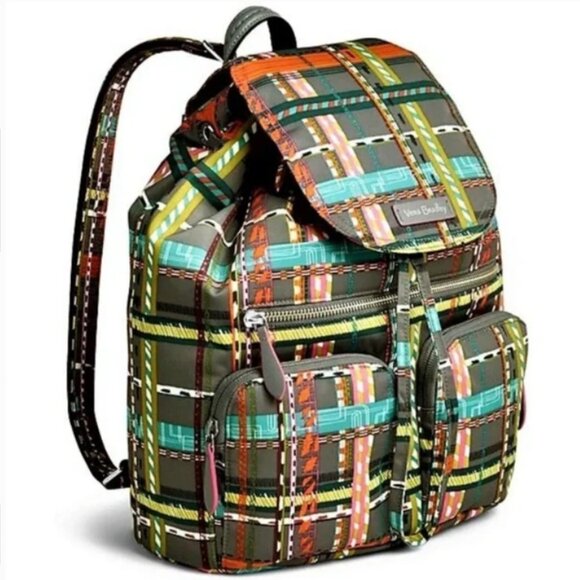 Vera Bradley Midtown City Cargo Gray  Twill Plaid Backpack main image 7